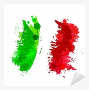 Colored Splashes In Abstract Shape, Italian Flag Sticker - Flag Of Italy