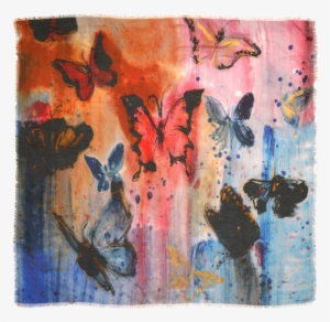 Multi-colour Butterfly Mix Silk Scarf - Product