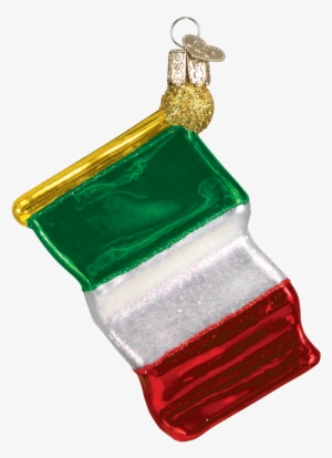 Old World Christmas Italian Flag Ornament - Keychain