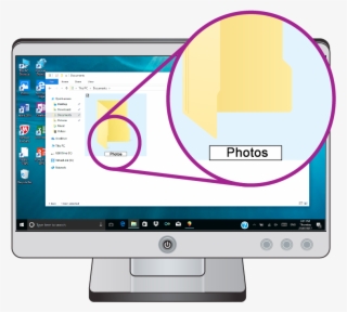 A Close Up Of The Windows Folder Named Photos