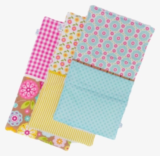 Modern Burp Cloth Set Pink Yellow Aqua