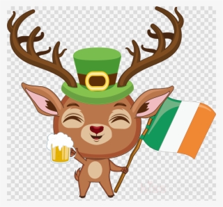 St Patricks Day Deer With Irish Flag Clipart Reindeer
