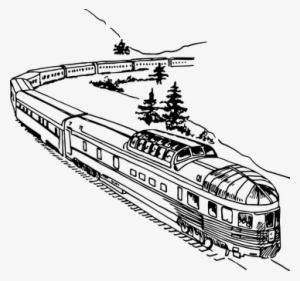 Railroad Tracks Clipart Black And White - Train Png Drawing
