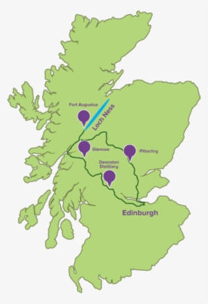 Glencoe & Loch Ness Tour Route Map - North South Border Uk