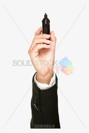 Stock Photo Of Businesswoman Hand Holding Black Marker - Businessperson