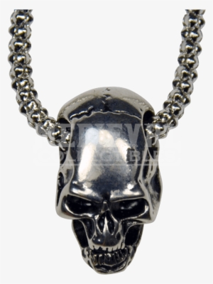 Silver Skull Studded Necklace - Skull Necklace Transparent