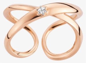 Montblanc Infiniment Vôtre Ring With Twisted Shape - Montblanc Ring In Pink Gold With Diamond In Sett