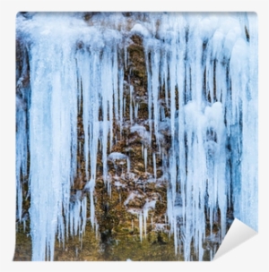 Frozen Waterfall Of Blue Icicles Wall Mural • Pixers® - Waterfall