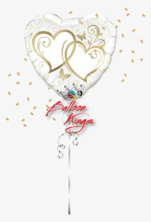 Entwined Gold Hearts - Qualatex Entwined Hearts Foil Balloon