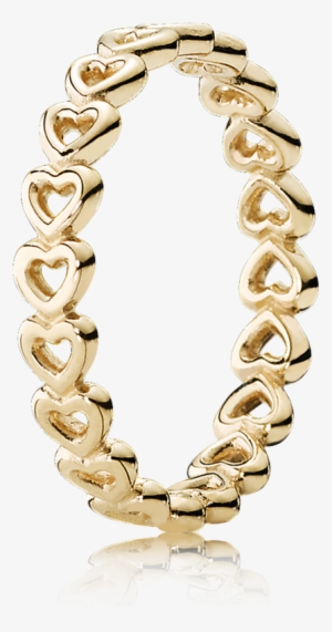 linked love stackable ring, 14k yellow gold - linked love ring - pandora