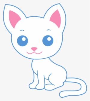 Cute White Kitty Cat - Cute Cat Clip Art