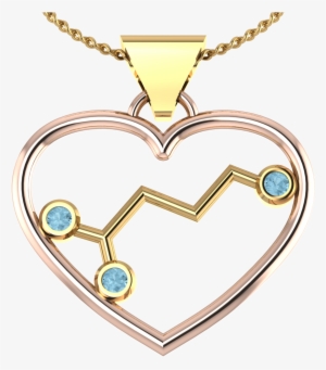 Gaba 2tone Heart Necklace, Gold - Locket