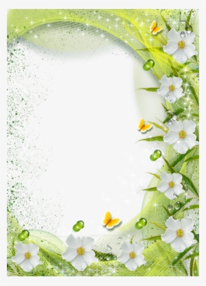 White Flower Border Png Download - Flower Frame Background Png