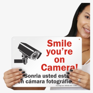 Bilingual Smile You're On Camera Sign