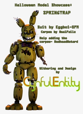 Made A Few Edits To Lazythepotato's Fnaf 6 Springtrap - Cartoon, HD Png  Download(1920x1080) - PngFind