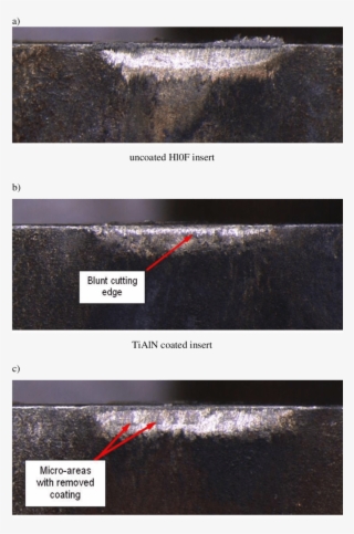 Selected Images Of Worn Flank Faces Of Uncoated And