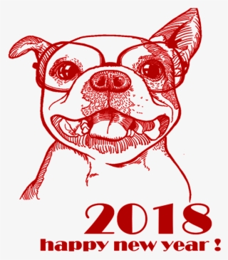 2018 Paper Cut Style Dog Year Element Design