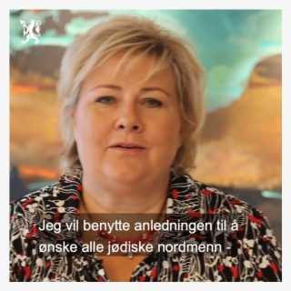 Statsminister Erna Solberg Ønsker Alle Jødiske Venner