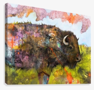 Illustration Of A Buffalo With Colourful Splashes And