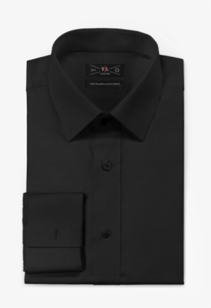 Black French Cuff Shirt - Black Slim Fit Mens Dress Shirt