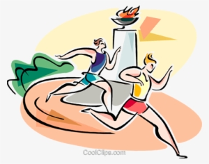 People Running Race Royalty Free Vector Clip Art Illustration