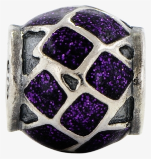 Sterling Silver Reflections Purple Enamel With Sparkles - Titanium Ring