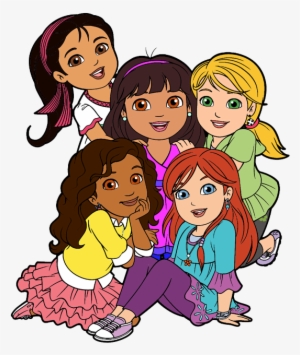 Banner Library Stock Dora And Friends Clipart - Happy Friendship Day Girls