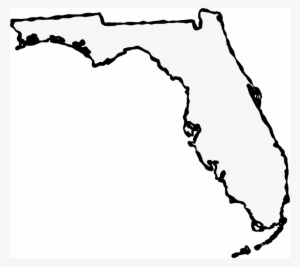 A Map Of Florida With A Black Squiggle Outline - Florida Clip Art