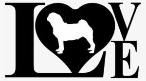 Dog Love Pug Decal Sticker - Black And White Dachshund Dog Vector
