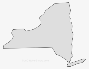 New York Map Outline Png Shape State Stencil Clip Art - Shape Of New York State