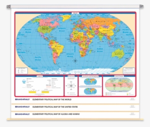 Classroom Wall Maps - Rand Mcnally Political United States And World Desk