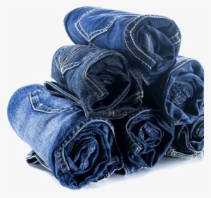 Rolled Denim Jeans - Transparent Bunch Of Jeans Png