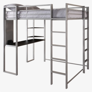 Dorel Dhp Full Metal Loft Bed Over Workstation Desk,