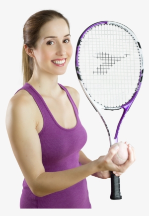 Smiling Woman With A Tennis Racket Png Image - Woman With A Tennis Racket