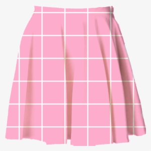 Pink Grid Skater Skirt - Clothing