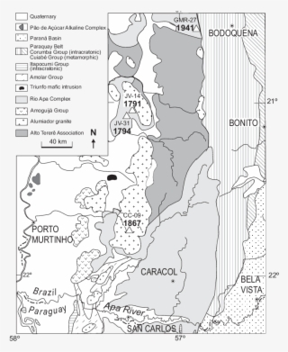 Geologic Outline Of The Rio Apa Craton In Brazil