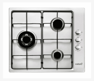Cata Gib 6021 X Placa Gas Inox 3 Fuegos Stock