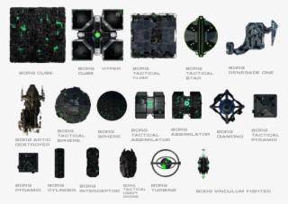 These Are Most Of The Borg Ships From Star Trek
