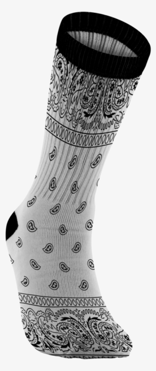 Customized Bandana Print Socks, Unisex, White