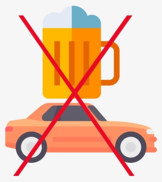 Beer And Car Icons With A Large X Over Them