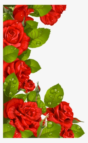 Red Roses Decoration For Frame Png Clipart - Download Best Photo Frame