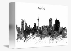 "auckland Black And White Watercolor Skyline" By - Auckland