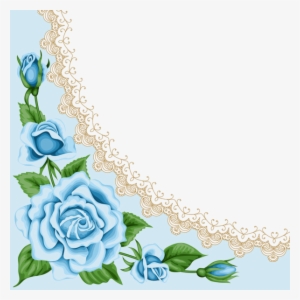 Blue Roses Border Clipart Blue Rose Clip Art - Blue Rose Corner Png