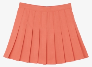 Orange Pleated Skirt - Skirt