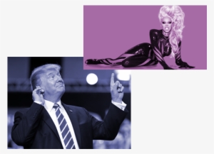 A Delicious Fake News Story About Rupaul & Donald Trump - Donald Trump Pointing Up