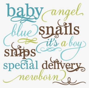 Baby Boy Words Set Svg File For Scrapbooking Crafts - Calligraphy