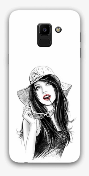 Cute Look Samsung J6 Mobile Case - Sketches Of Fashion Girls