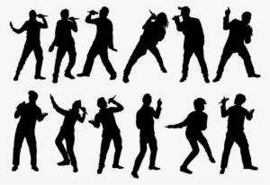 People Singing Silhouettes Vector - Band Singer Free Vector