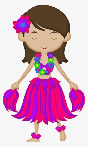 Doll Clipart Coloring Book - Hawaiian Dress Cliparts