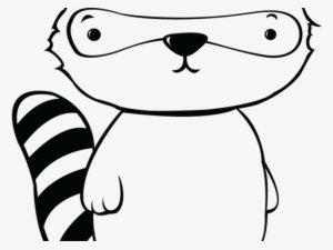 Raccoon Clipart Black And White - Drawing